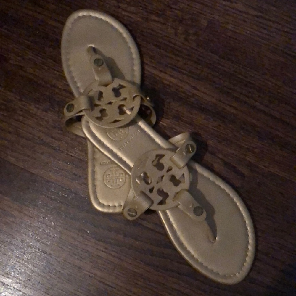Tory Burch Gold Miller Thong